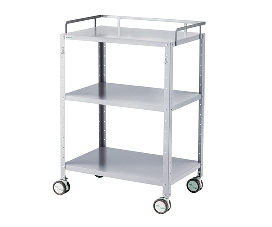 ナビス（アズワン） カラフルステンワゴン（フック付き） ラージ シルバー（塗装無） CSWL-3SF 1台（ご注文単位1台）【直送品】