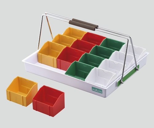 ナビス（アズワン） 散薬用トレー 16人用 緑・白・赤・黄 （Nケースタイプ） N-16RC（16人用） 1セット（ご注文単位1セット）【直送品】