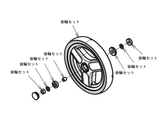 アロン化成 (ショッピングターン用)後輪セット 591-978 1個(ご注文単位1個)【直送品】