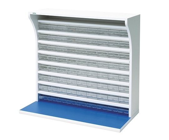 ナビス（アズワン） ウッディ薬品棚 中段用 クローズトレー （9列8段） MC-M72A 1台（ご注文単位1台）【直送品】