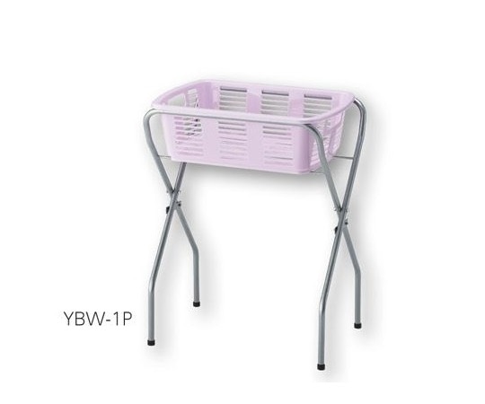 ナビス（アズワン） 脱衣カゴワゴン・ラック1段式 ラベンダーピンク アジャスター付 YBW-1P 1台（ご注文単位1台）【直送品】