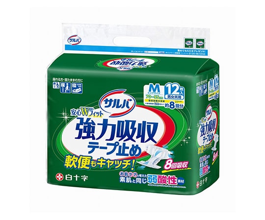 白十字 サルバ 強力吸収テープ止め M 12枚入×4袋 35600 1ケース(ご注文単位1ケース)【直送品】