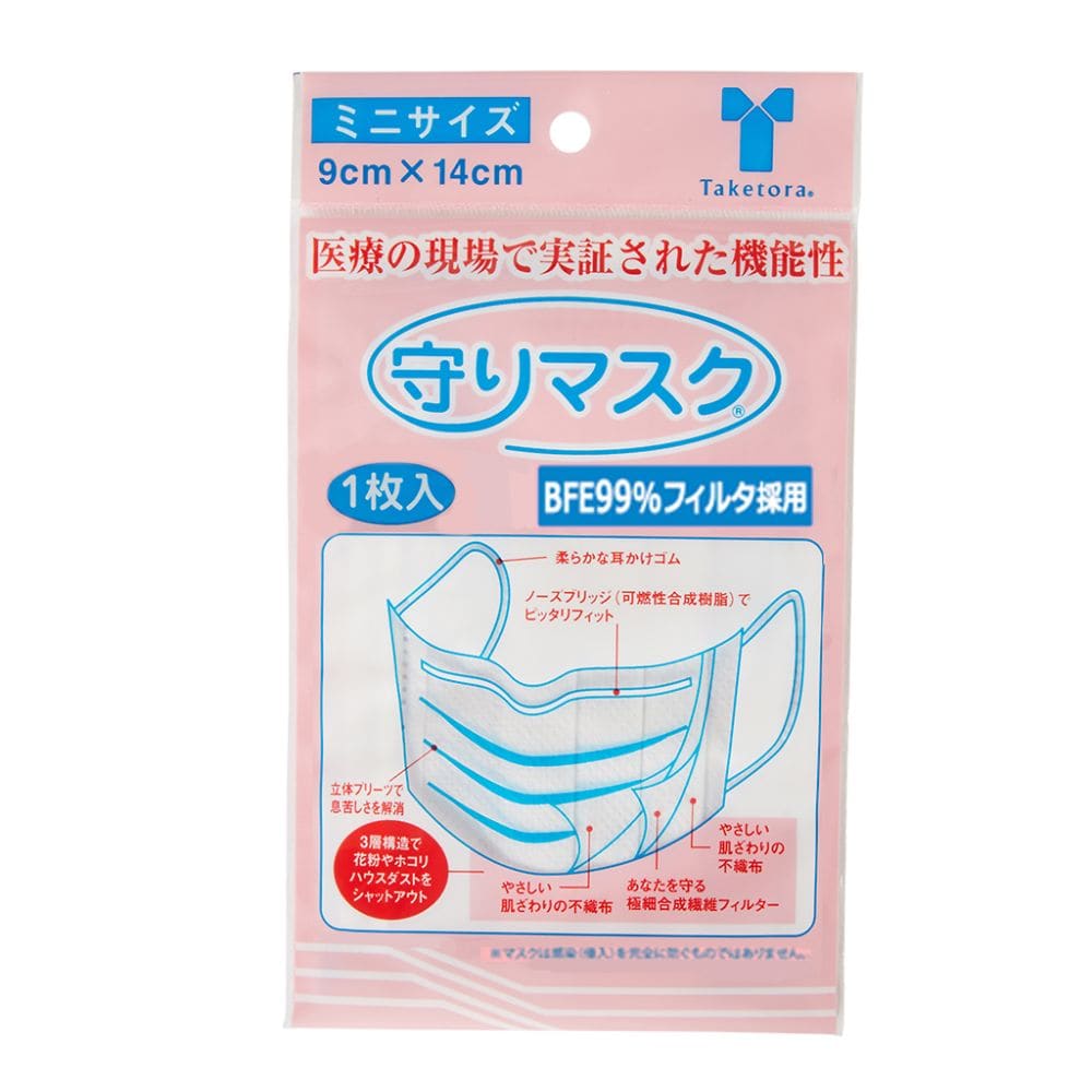 竹虎 守りマスク ミニ 100枚入 076011 1ケース（ご注文単位1ケース）【直送品】