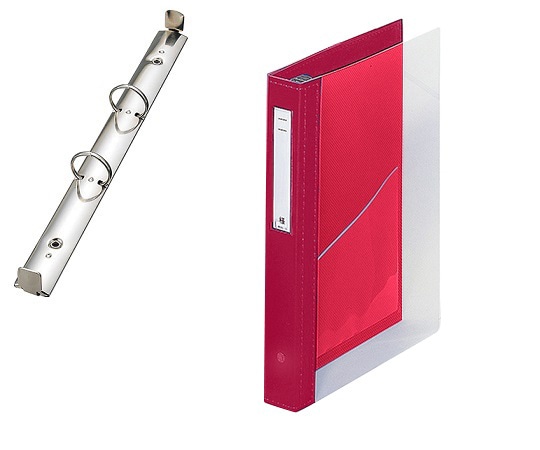 LIHITLAB カルテブック（クリヤー） 2穴タイプ レッド HB446-5 1冊（ご注文単位1冊）【直送品】