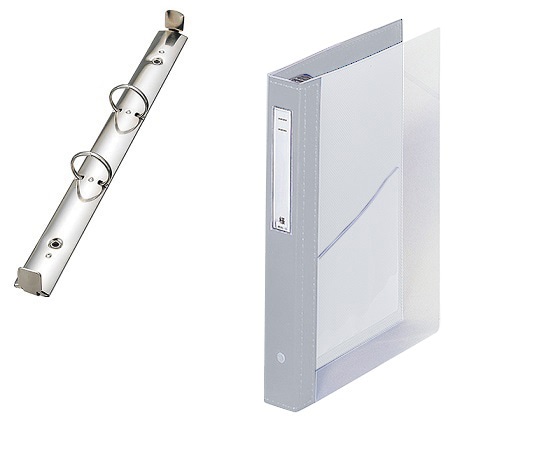 LIHITLAB カルテブック(クリヤー) 2穴タイプ シルバー HB446-6 1冊(ご注文単位1冊)【直送品】