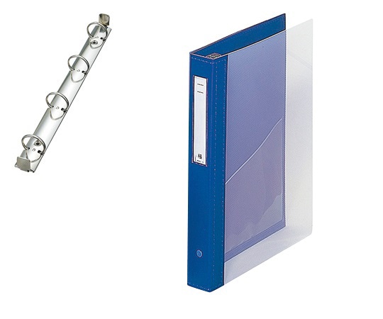 LIHITLAB カルテブック（クリヤー） 4穴タイプ ブルー HB447-1 1冊（ご注文単位1冊）【直送品】