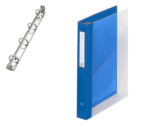 LIHITLAB カルテブック(クリヤー) 4穴タイプ ライトブルー HB447-2 1冊(ご注文単位1冊)【直送品】