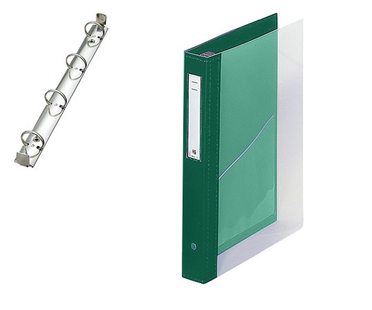 LIHITLAB カルテブック（クリヤー） 4穴タイプ グリーン HB447-3 1冊（ご注文単位1冊）【直送品】