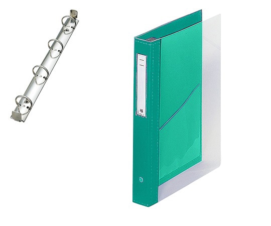 LIHITLAB カルテブック(クリヤー) 4穴タイプ ライトグリーン HB447-4 1冊(ご注文単位1冊)【直送品】