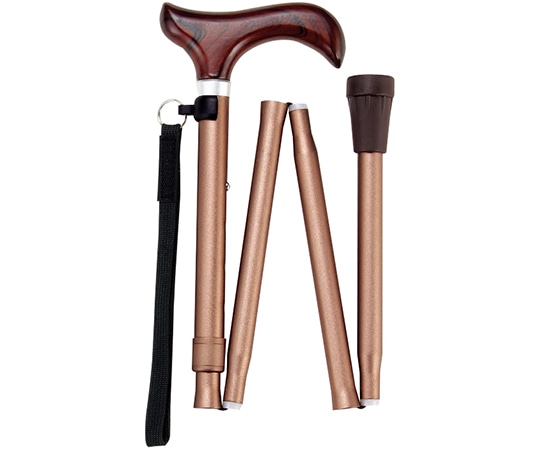 マキテック 充実ステッキ（折畳・カラー） ブラウン FS-10BR 1本（ご注文単位1本）【直送品】