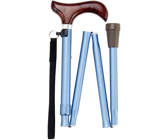 マキテック 充実ステッキ（折畳・カラー） ブルー FS-10BL 1本（ご注文単位1本）【直送品】