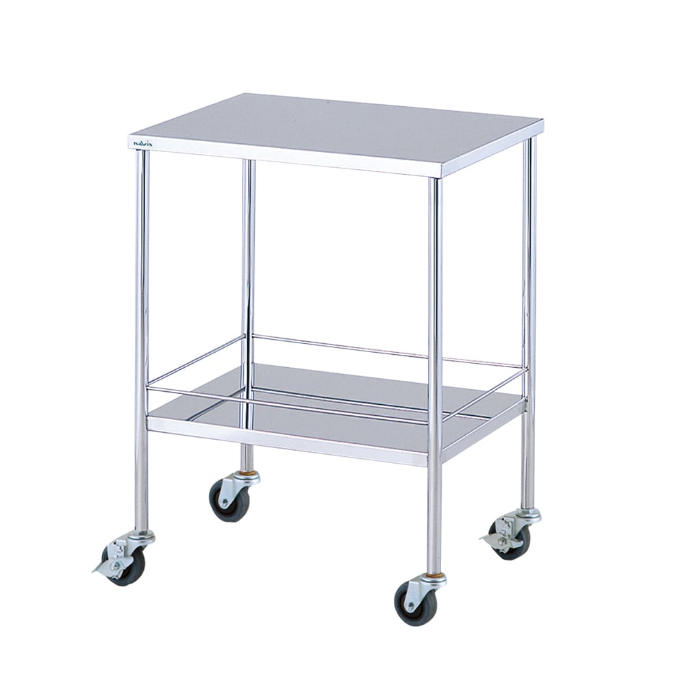 ナビス（アズワン） エコノミー回診車（静音タイプ） 2段 600×450×800mm KWC2-S 1台（ご注文単位1台）【直送品】