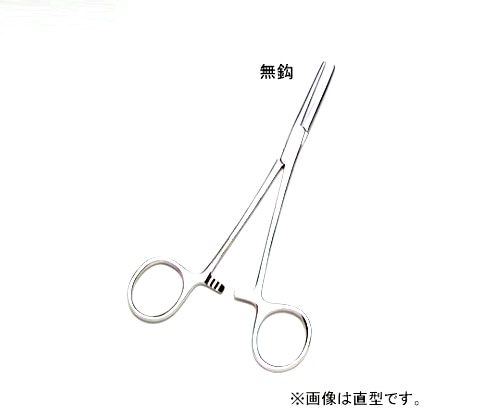 アズワン コッヘル止血鉗子180mm 直型 無鈎  1本（ご注文単位1本）【直送品】