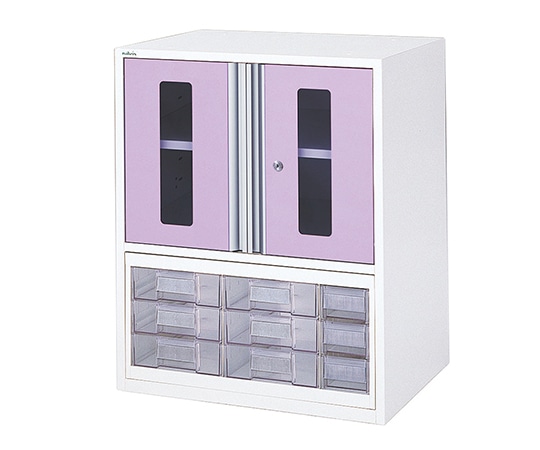 ナビス（アズワン） アルティア中段扉付きユニット 書類・小物ケース 650×475×795mm NM-650PA4 1台（ご注文単位1台）【直送品】