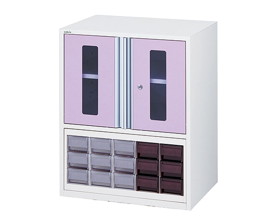 ナビス（アズワン） アルティア中段扉付きユニット 小物ケース 650×475×795mm NM-650PSC 1台（ご注文単位1台）【直送品】