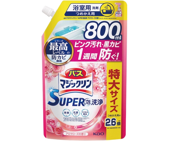 花王 バスマジSUPER泡 アロマローズ 詰替 800mL 426604 1パック（ご注文単位1パック）【直送品】
