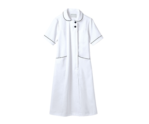 住商モンブラン ナースワンピース 半袖 白/ネイビー 73-1958 M 1枚（ご注文単位1枚）【直送品】