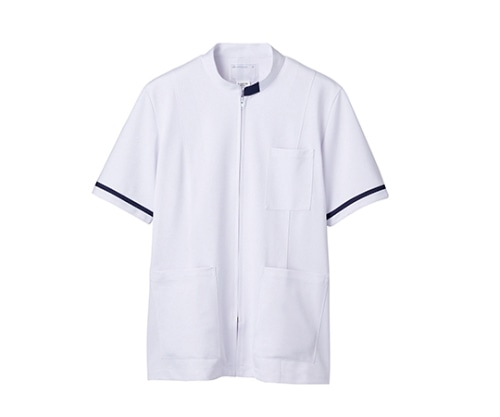 住商モンブラン ジャケット メンズ 半袖 白/ネイビー 72-858 LL 1枚（ご注文単位1枚）【直送品】