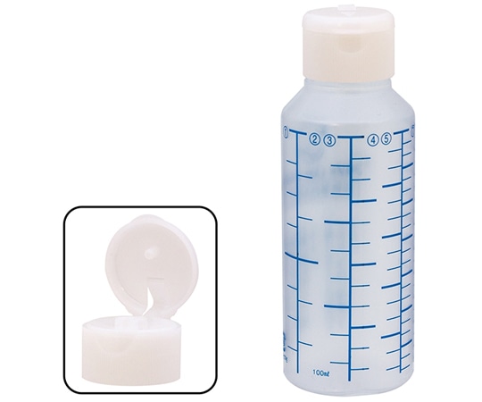 金鵄製作所 NK投薬瓶 100mL 青色目盛 ワンタッチキャップ（ホワイト:白） 1箱（200本入） B31A0-000WH 1箱（ご注文単位1箱）【直送品】