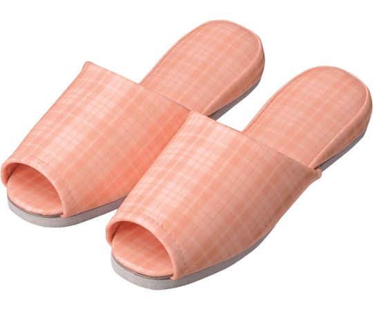 日紅商事 チェック柄前開きスリッパ ピンク 20足セット NB5002（20ソクセット）-ピンク-26.0cm 1箱（ご注文単位1箱）【直送品】