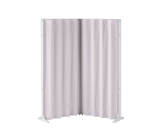 ナビス（アズワン） 抗菌アコーディオンスクリーン コーナー パステルピンク 1500（750×2）×1650 MASL15×165P 1個（ご注文単位1個）【直送品】