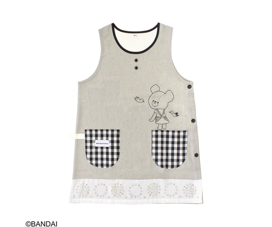 セントレディス くまのがっこうエプロン タンガリーグレー ST-IKU0007 1枚（ご注文単位1枚）【直送品】