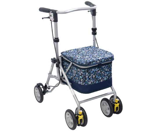島製作所 四輪歩行車 シンフォニースリムBOX 花柄紺  1個（ご注文単位1個）【直送品】