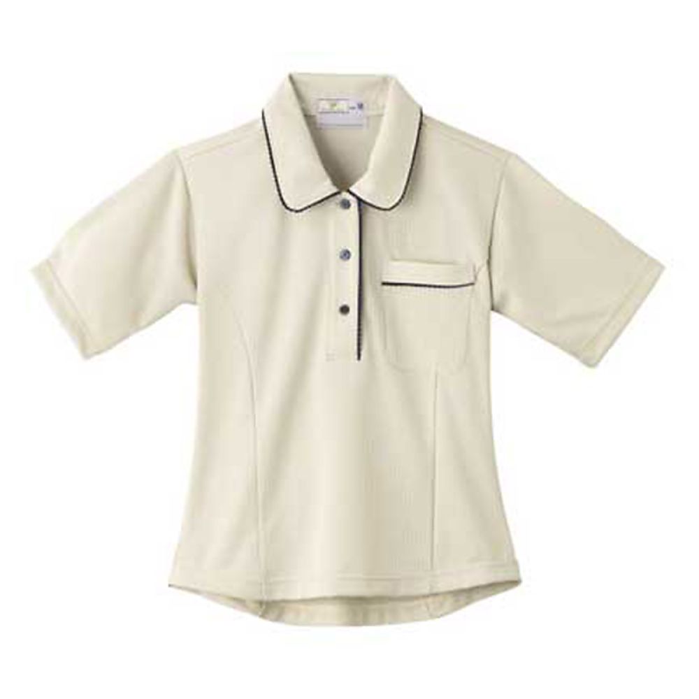 KIRAKU（トンボ） レディスニットシャツ チェックベージュ 4L（身丈66cm） CR124-28 4L 1枚（ご注文単位1枚）【直送品】