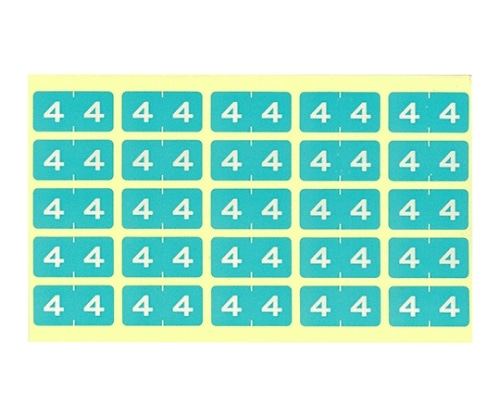 LIHITLAB カラーナンバーラベル M 4 HK7753 1パック（250片入） HK7753-4 1パック（ご注文単位1パック）【直送品】