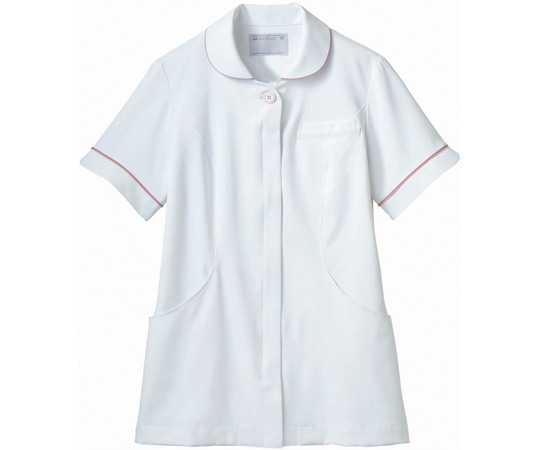 住商モンブラン ナースジャケット 半袖 白/ラベンダー&ピンク 3L 73-2002 3L 1枚(ご注文単位1枚)【直送品】