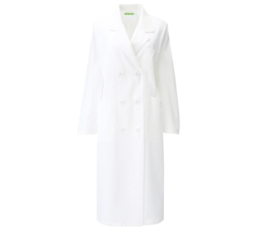 KAZEN レディス診察衣W型 長袖 白 3L 265-90 3L 1枚(ご注文単位1枚)【直送品】