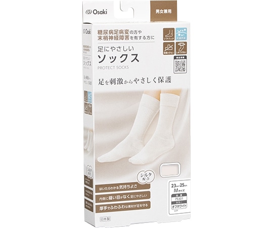 オオサキメディカル 足にやさしいソックス M オフホワイト 75301 1箱(ご注文単位1箱)【直送品】