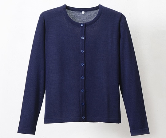 ディーフェイズ 抗ピル丸首カーディガン ネイビー LL D-1005 1着（ご注文単位1着）【直送品】