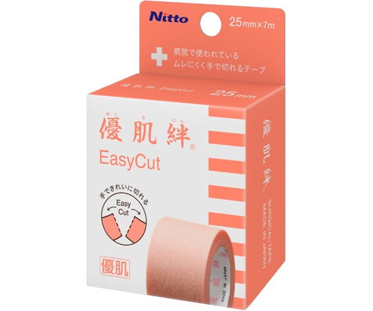 ニトムズ 優肌絆 EasyCut 個包装 25mm×7m 200巻入  1ケース（ご注文単位1ケース）【直送品】