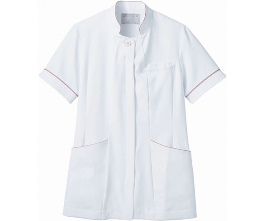 住商モンブラン ナースジャケット 半袖 白/ラベンダー&ピンク S 73-2022 S 1枚（ご注文単位1枚）【直送品】
