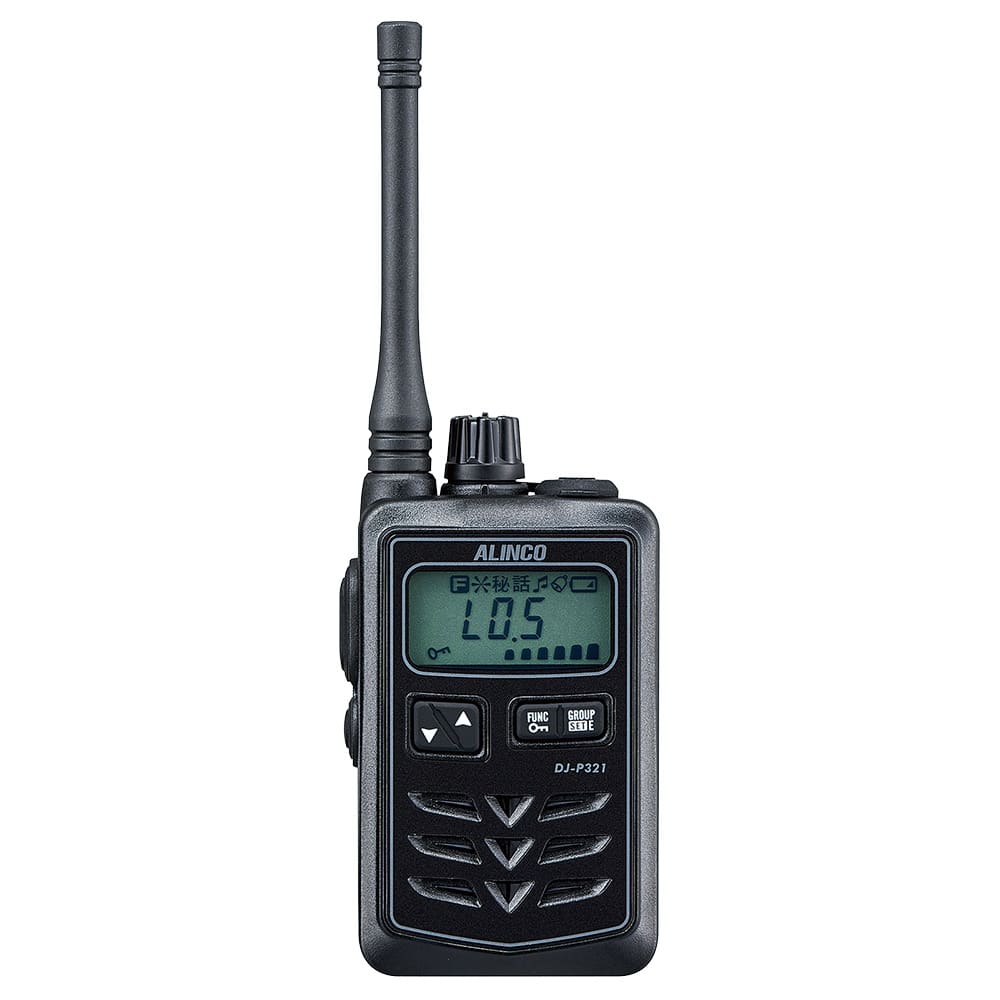 アルインコ 特定小電力トランシーバー 本体（ミドルアンテナ・ブラック） DJ-P321BM 1個（ご注文単位1個）【直送品】