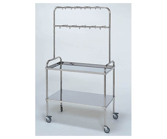 柏ステンレス工業 アーチ型点滴処置台 (立上) 2段 テンテキショチダイMD-TU 1個(ご注文単位1個)【直送品】