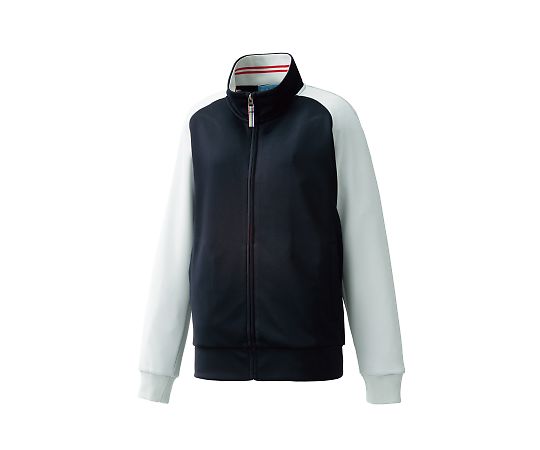 KAZEN ジャージジャケット ネイビーxグレー L 243-18 L 1枚（ご注文単位1枚）【直送品】