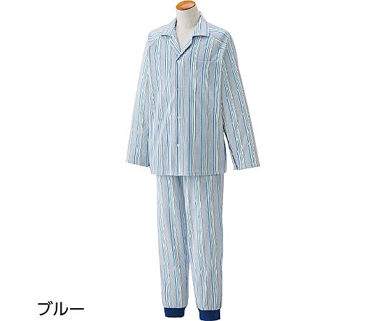 ケアファッション フルオープンパジャマ（紳士用） ブルー S 01885 1着（ご注文単位1着）【直送品】