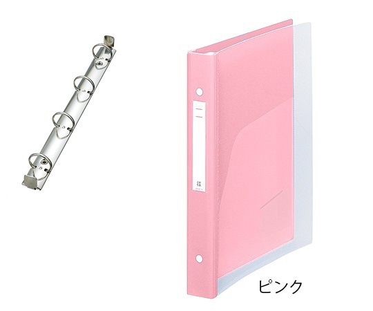 LIHITLAB メディカルサポートブック（クリヤー） 4穴タイプ ピンク 背幅41mm HB687-5 1冊（ご注文単位1冊）【直送品】