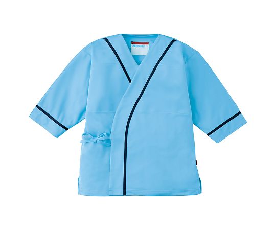 サンアロー ニット検診衣（男女兼用） ブルー×ネイビー L 300-41 L 1枚（ご注文単位1枚）【直送品】