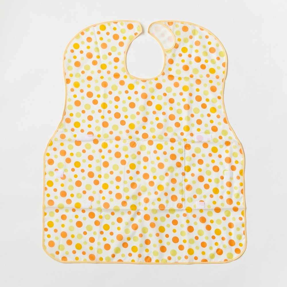 アルファメディカル 食事用エプロン 水玉柄 SP(オレンジ) 1枚(ご注文単位1枚)【直送品】