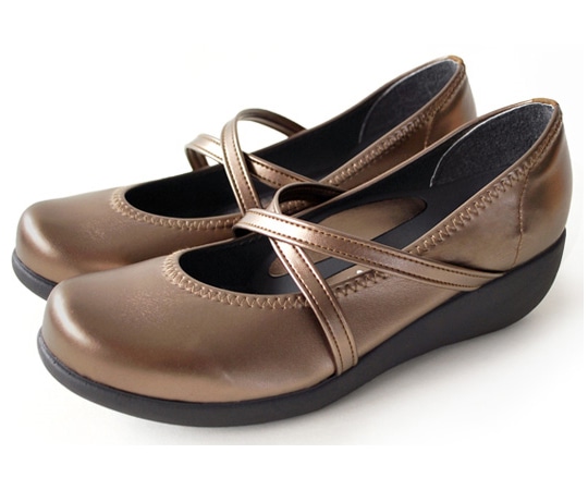 リゲッタ クロスベルトウェッジパンプス ブロンズ S（22.0~22.5cm） R35-BRZ-S 1足（ご注文単位1足）【直送品】