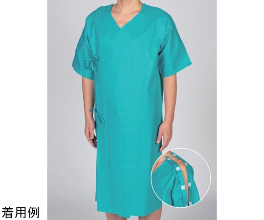 日昭産業 アルファ患者着 肩開き 1セット（1枚×100袋入） 51681 1セット（ご注文単位1セット）【直送品】