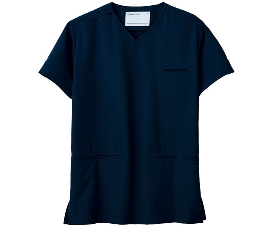 ミドリ安全 作業服 メディカルウェア ベルデクセル 男女兼用 セットアップスクラブ VEM6002上 ダークネイビー S VEM6002-UE-S 1着（ご注文単位1着）【直送品】
