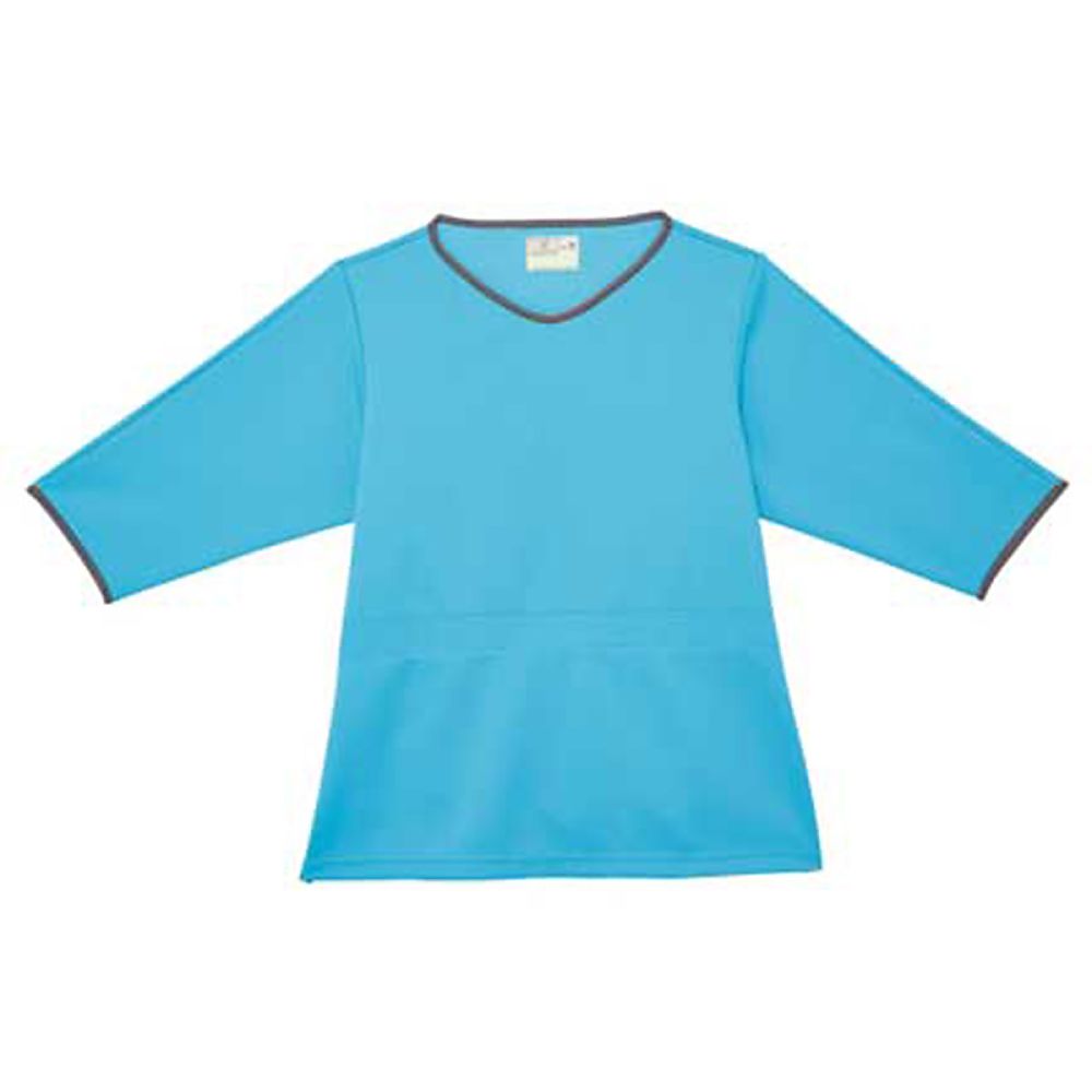 KIRAKU（トンボ） レディス検診用シャツ アクアブルー LL（身丈78cm） CR846-76 LL 1枚（ご注文単位1枚）【直送品】