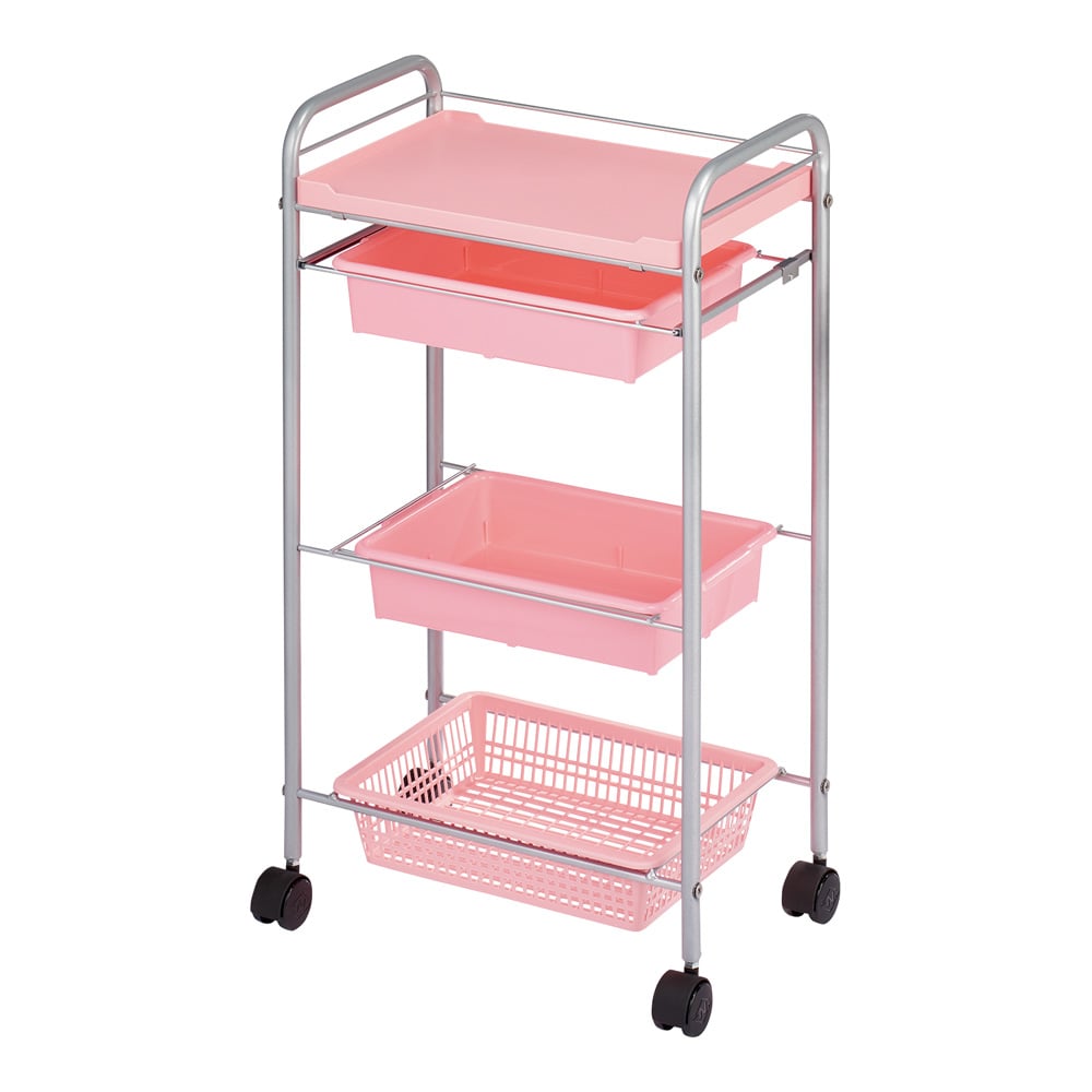 西村製作所 スタンダードワゴン（C-212） 485×300×865mm ピンク  1台（ご注文単位1台）【直送品】