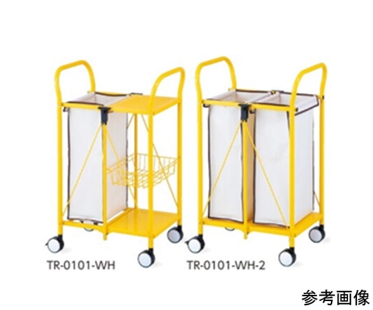 アズワン ランドリーカート・ミニ（折りたたみ式） 本体（ダブルリネンタイプ）  TR-0101-WH-2 1個（ご注文単位1個）【直送品】