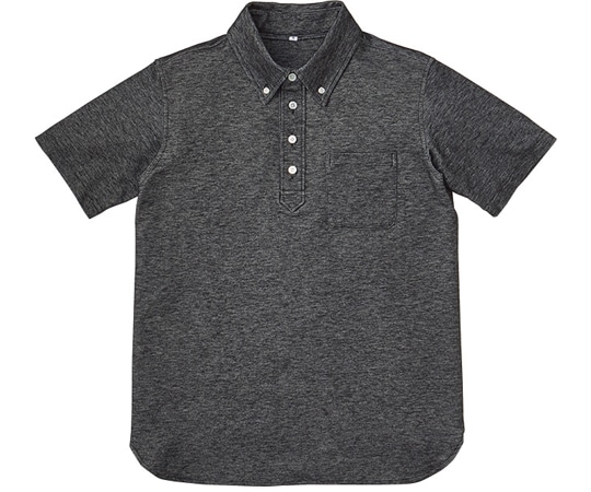 KAZEN 杢ニットシャツ 杢ブラック M APK239-5 1枚(ご注文単位1枚)【直送品】