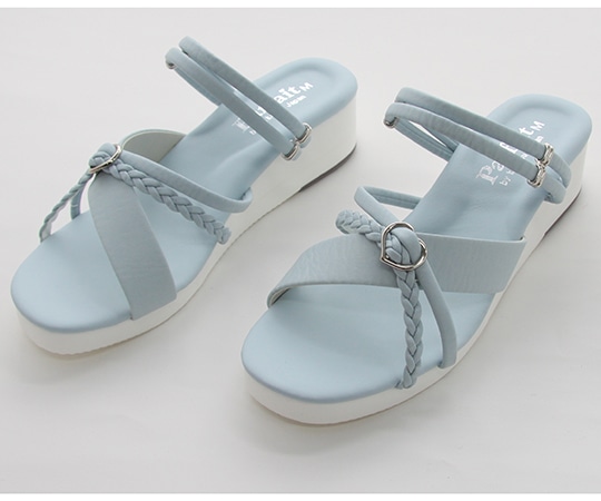 キクスイーサンダル 三つ編みハート2WAYサンダル サックス M(22.5~23.0cm) 111132 1足(ご注文単位1足)【直送品】